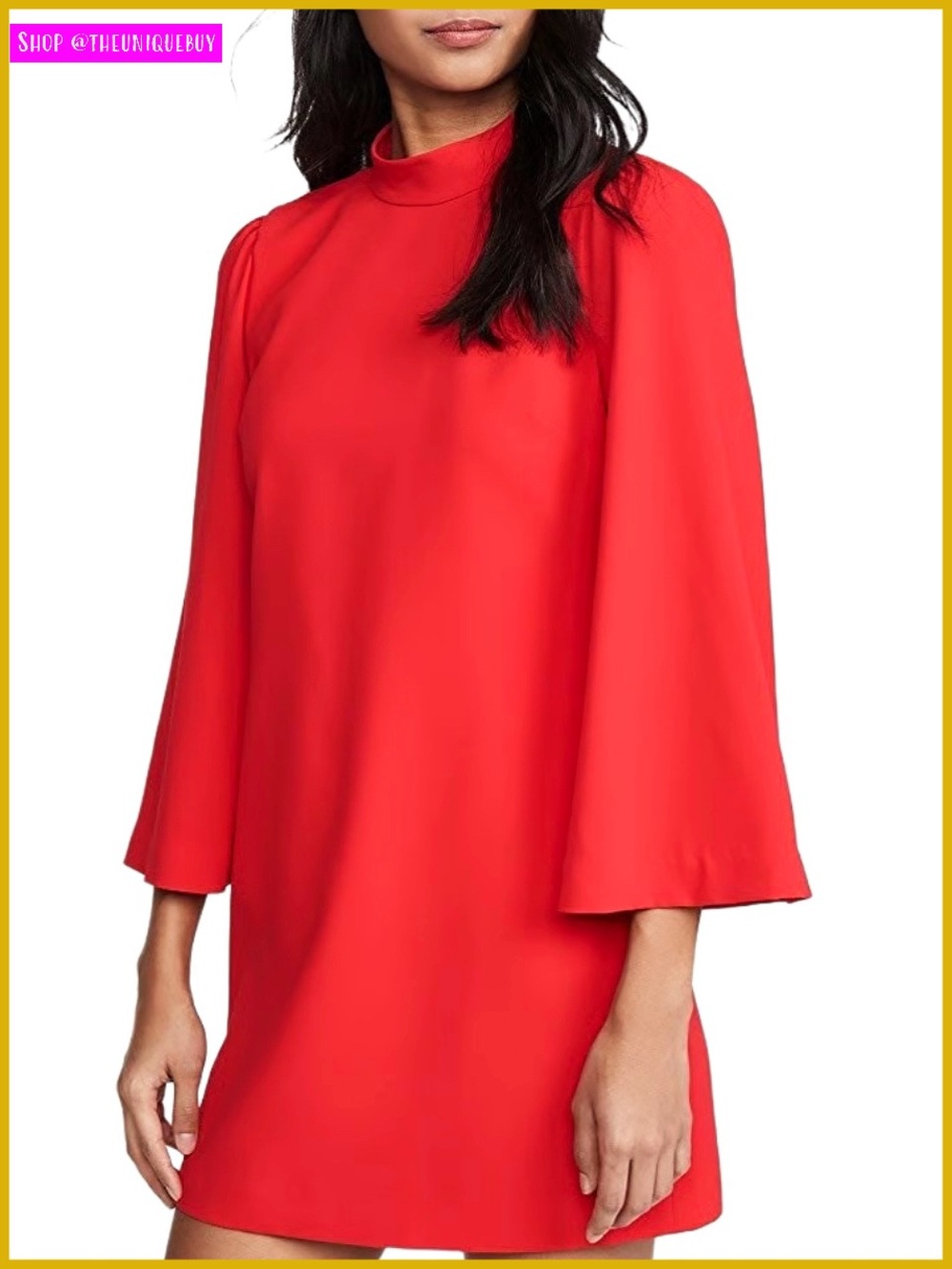 Alice + Olivia Bailey Red Flared Sleeve Mini Cocktail Dress